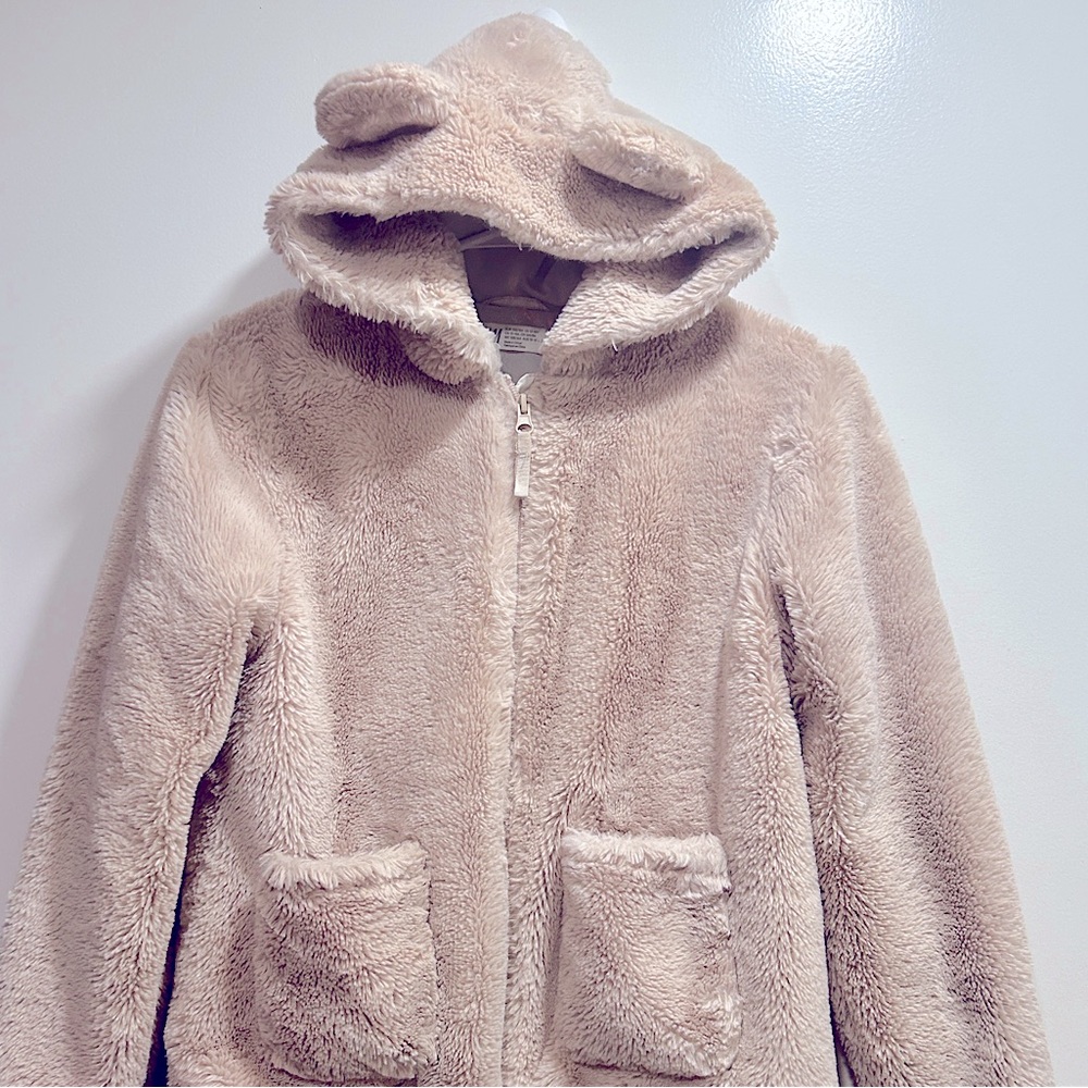 Fuzzy jacket Lined Zip Up Jacket 12-14y
